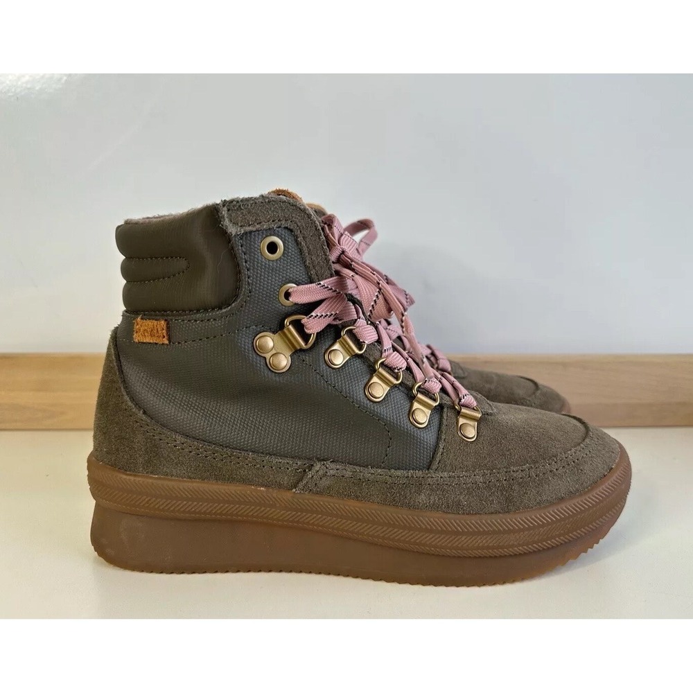 Keds Midland Boots Olive Green Suede Hiker / Women's 6.5